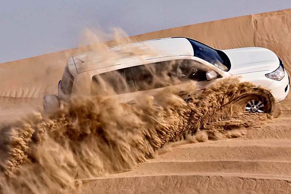 evening desert safari land cruiser
